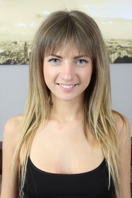 Amateur Latvian cutie Olivia Bloom teasing with her natural tits & pink pussy